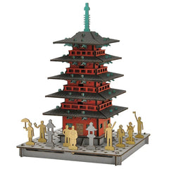 hacomo PUSUPUSU 紅色五重塔 紙板模型製作組